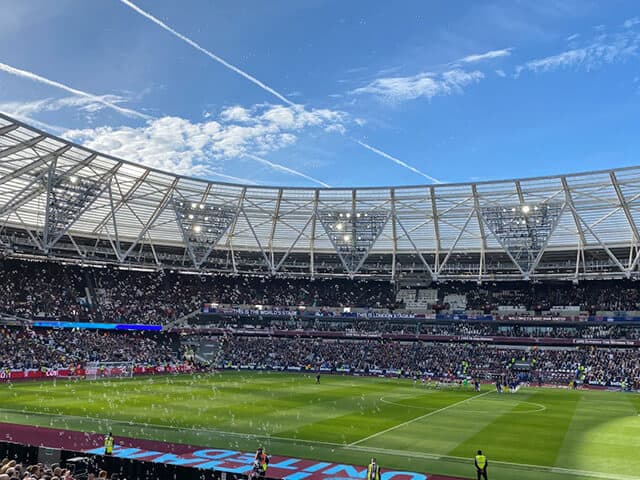 West hams arena inifrån. 